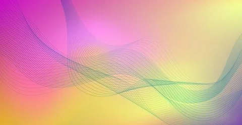 Panoramic colorful abstract stylish multi background with wavy lines - Vector Stock Illustration