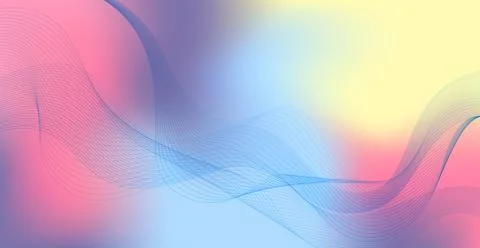 Panoramic colorful abstract stylish multi background with wavy lines - Vector Stockillustratie