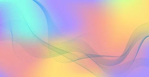 Panoramic colorful abstract stylish multi background with wavy lines - Vector Illustrazione stock