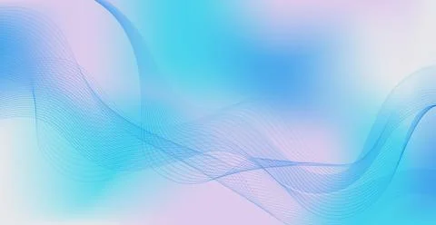 Panoramic colorful abstract stylish multi background with wavy lines - Vector Stock Illustration