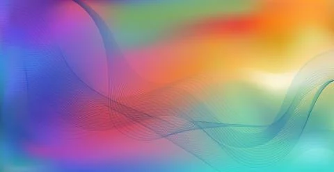 Panoramic colorful abstract stylish multi background with wavy lines - Vector Illustrazione stock