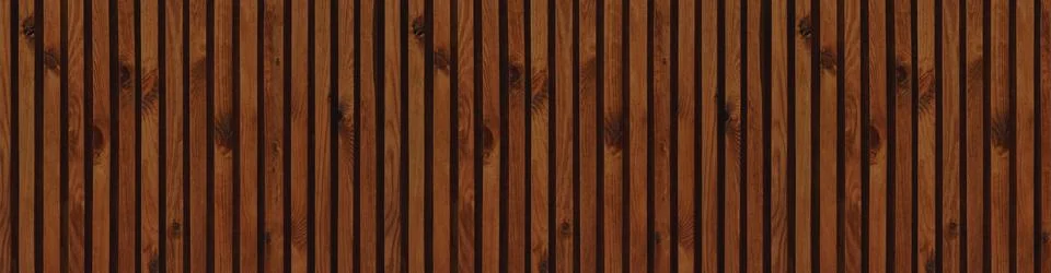 Panoramic decorative panel of vertical pine planks Stock Photos