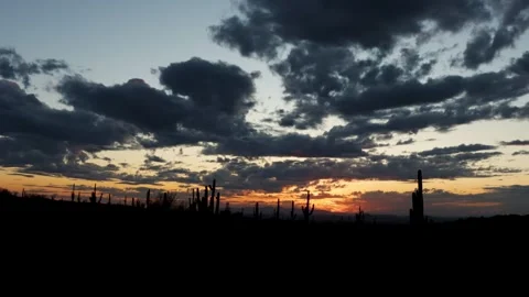 Panoramic Desert Landscape Sunset With Sun Rays Stock Footage 246497729
