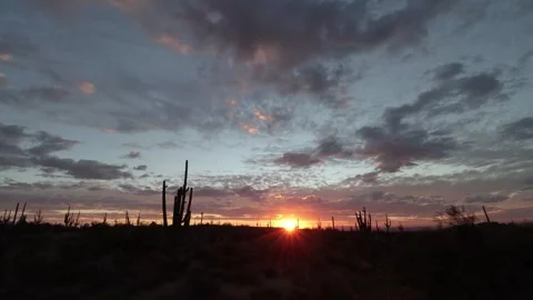 Panoramic Desert Landscape Sunset Time-Lapse Near Scottsdale Arizona Stock Footage 306103841