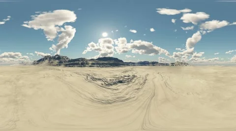 Panoramic desert. made with one 360 degree lense camera without any seams Video stock 64656513