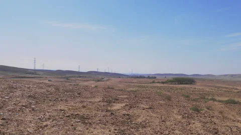 Panoramic of desert at winter Stock Footage 95531216