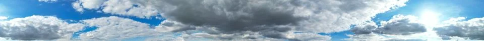 Panoramic Dramatic Clouds and Sky over the Luton City Stock Photos