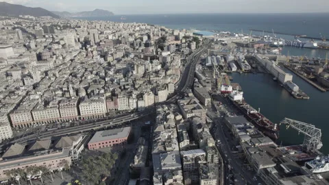 Panoramic Drone Shot of Via Aurelia (Flat Profile) Stock Footage 297704361