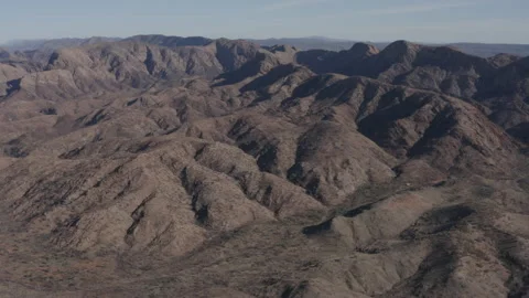 Panoramic, drone shot of mountains and ravines Stock Footage 190872290