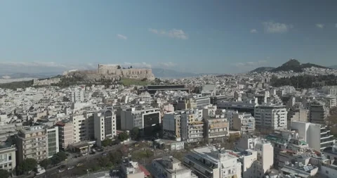 Panoramic Drone View of Athens, Acropolis and Lycabettus Hill, Greece Stock-Footage 344005100