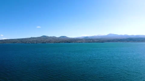 Panoramic drone view of the beach, aerial view of a beach, coral blue water Видео 347601928