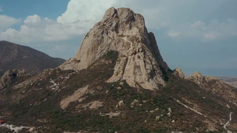 Panoramic drone view of Mexican city Pena de Bernal Stock Footage 172428293