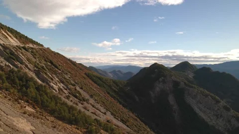 Panoramic drone view of mountains. beautiful valley with many mountains Stock Footage 171594862