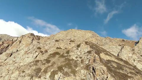 Panoramic drone view of nature landscape with mountains and forest 写真素材