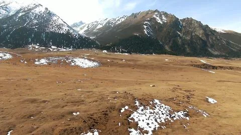 Panoramic drone view of nature landscape with mountains and forest Fotos de archivo