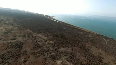 Panoramic drone view of nature landscape with mountains and forest Stock-Fotos