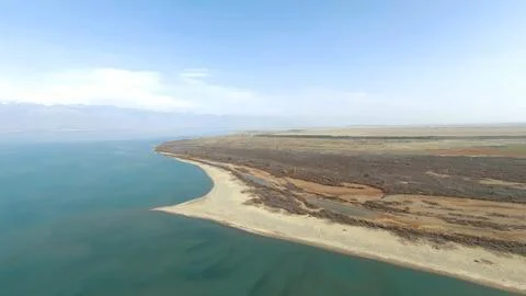 Panoramic drone view of nature landscape with mountains and forest Stock Photos
