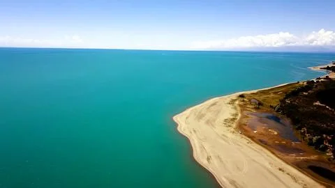 Panoramic drone view of nature landscape with mountains and forest Фото