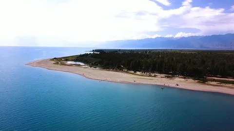 Panoramic drone view of nature landscape with mountains and forest Fotos Stock