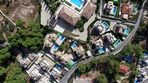 Panoramic drone view of Spanish coastal communities of La Nuccia and Benidorm Stock Footage 73698752