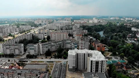 Panoramic drone view of Sumy, Ukraine showing Stock Footage 331008881