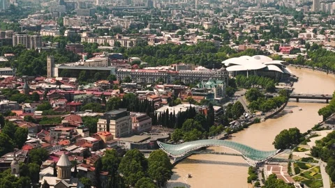 Panoramic drone view of Tbilisi Stock Footage 316277011