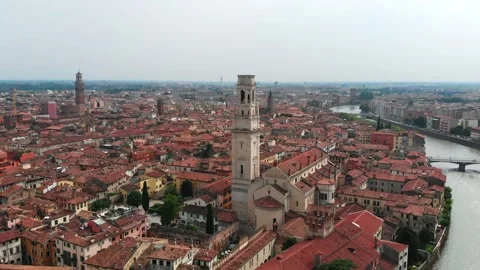 Panoramic drone view of Verona, Italy. Stock-Footage 206728126