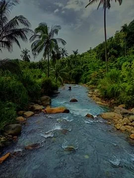 Panoramic of the dua rasa river Stock Photos