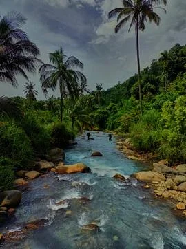 Panoramic of the dua rasa river Stock Photos