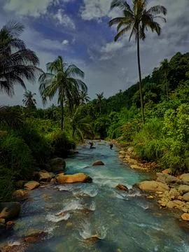 Panoramic of the dua rasa river Foto stock