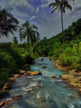 Panoramic of the dua rasa river Stock Photos