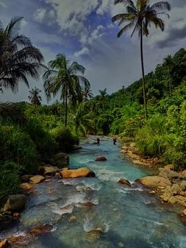 Panoramic of the dua rasa river Stock Photos