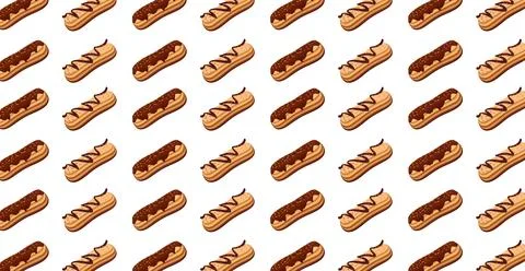 Panoramic eclair pattern on white background - Vector Illustrazione stock