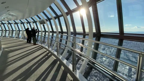 Panoramic Elegance: Inside Tokyo SkyTree's Observation Deck Stock Footage 273679311