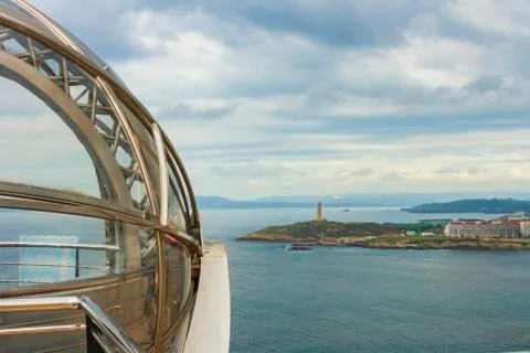 Panoramic elevator of the Monte de San Pedro in the city of Coruna, Galicia Stock Photos