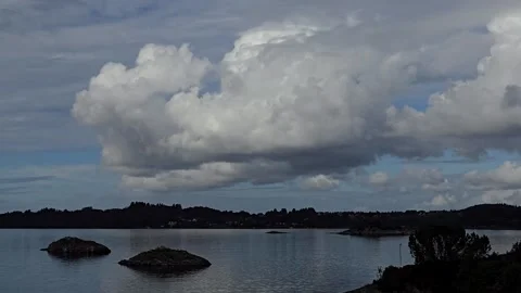 Panoramic Evening Walk Along Causeway Toward Toska Islet Stock-Footage 344895943