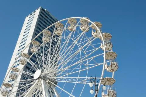 Panoramic ferris wheel Stock Photos