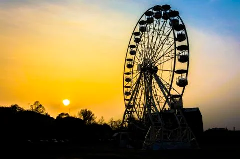 Panoramic ferris wheel Stock Photos