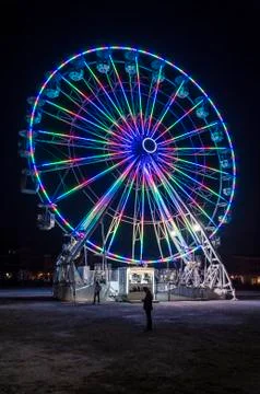 Panoramic ferris wheel Stock Photos