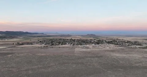 Panoramic Flight Around Small Town Stock Footage 255075554