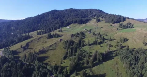 Panoramic flight over hills Stock Footage 54232036