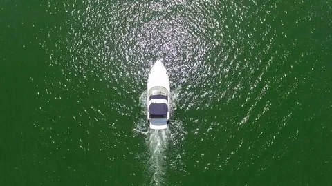 Panoramic fly over Long Beach marina and harbor with speed boats and yachts Stock Footage 73710942