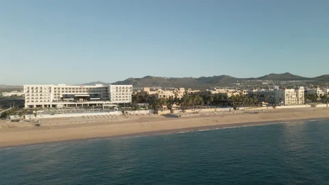 Panoramic footage resort beach in Cabo Stock Footage 154726723