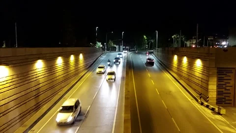 Panoramic Footage traffic, time laps Stock Footage 138689067