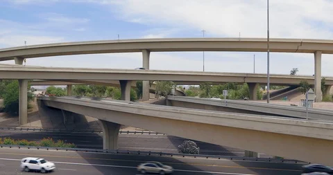 Panoramic of Freeways Intersection. Stock Footage 110118570