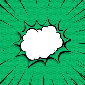 Panoramic green comic zoom with lines - Vector Stock Illustration