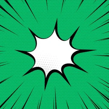 Panoramic green comic zoom with lines - Vector Stock Illustration
