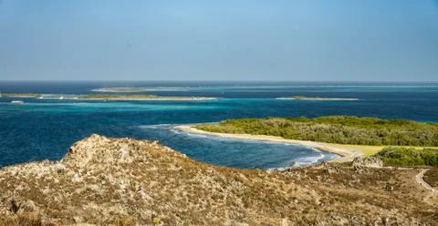 Panoramic high view of Los Roques town. Foto stock
