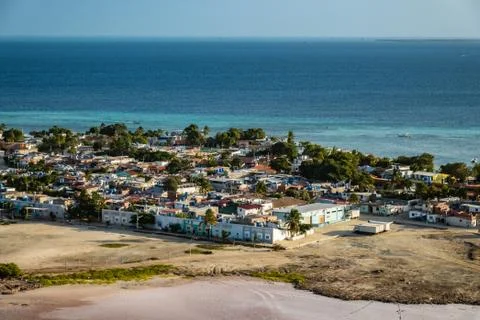 Panoramic high view of Los Roques town. Stock Photos