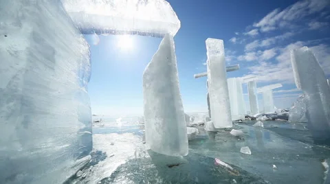 Panoramic from the ice door Video stock 40788912